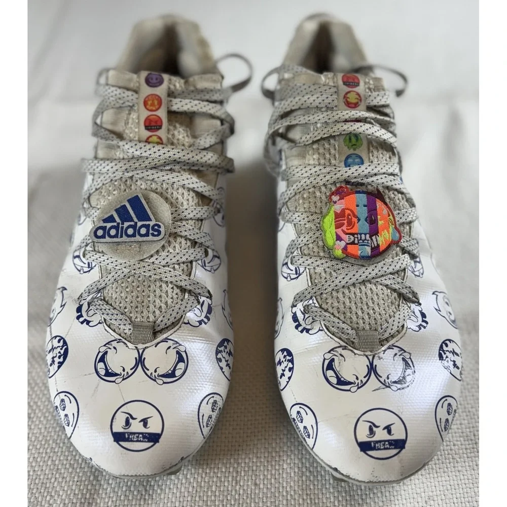 Adidas Freak Football Shoes Sz 9.5 Mens Multicolor Cartoon Emoji Cleats Athletic